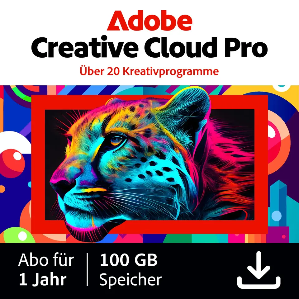 Adobe Creative Cloud Pro – Grafik Design & Gen AI, PC/Mac, Digital Download