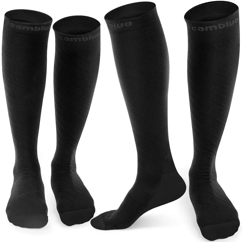 CAMBIVO Kompressionsstrümpfe Damen & Herren 2 Paar, Stützsocken für Sport, Flug & Reise