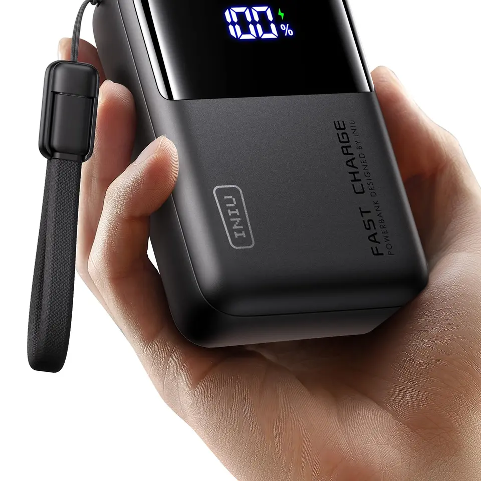 INIU Powerbank 25000mAh, Ultra kompakt mit 100W Schnellladung, für MacBook, iPhone 17/16/15 Pro, Samsung, iPad, flugtauglich