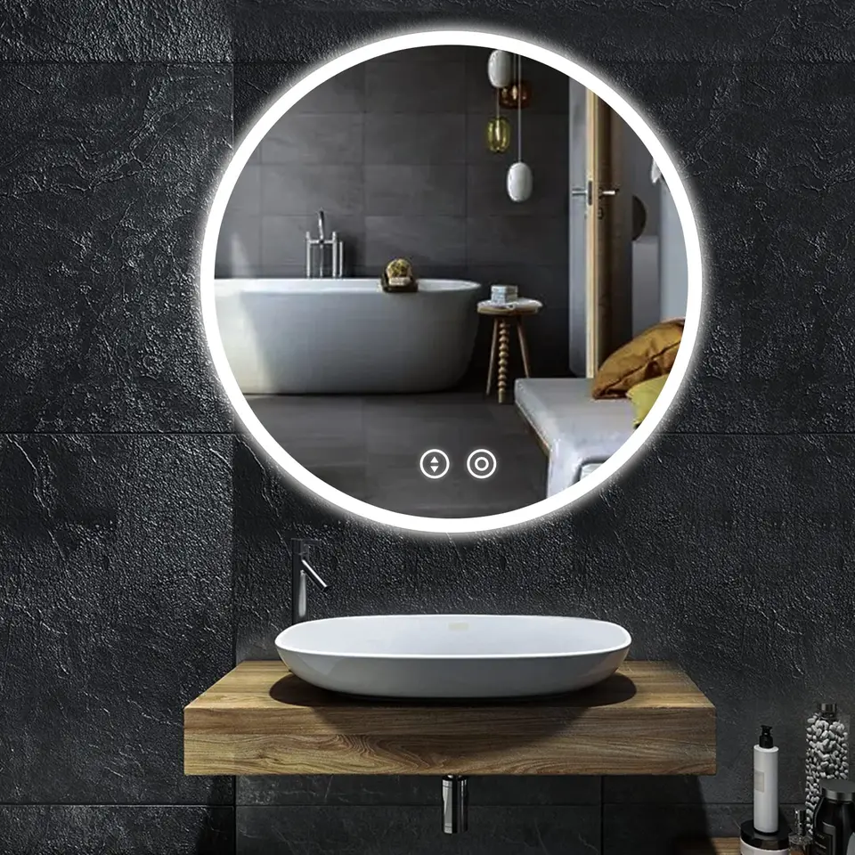 Dripex LED Badspiegel rund 60cm mit Beleuchtung