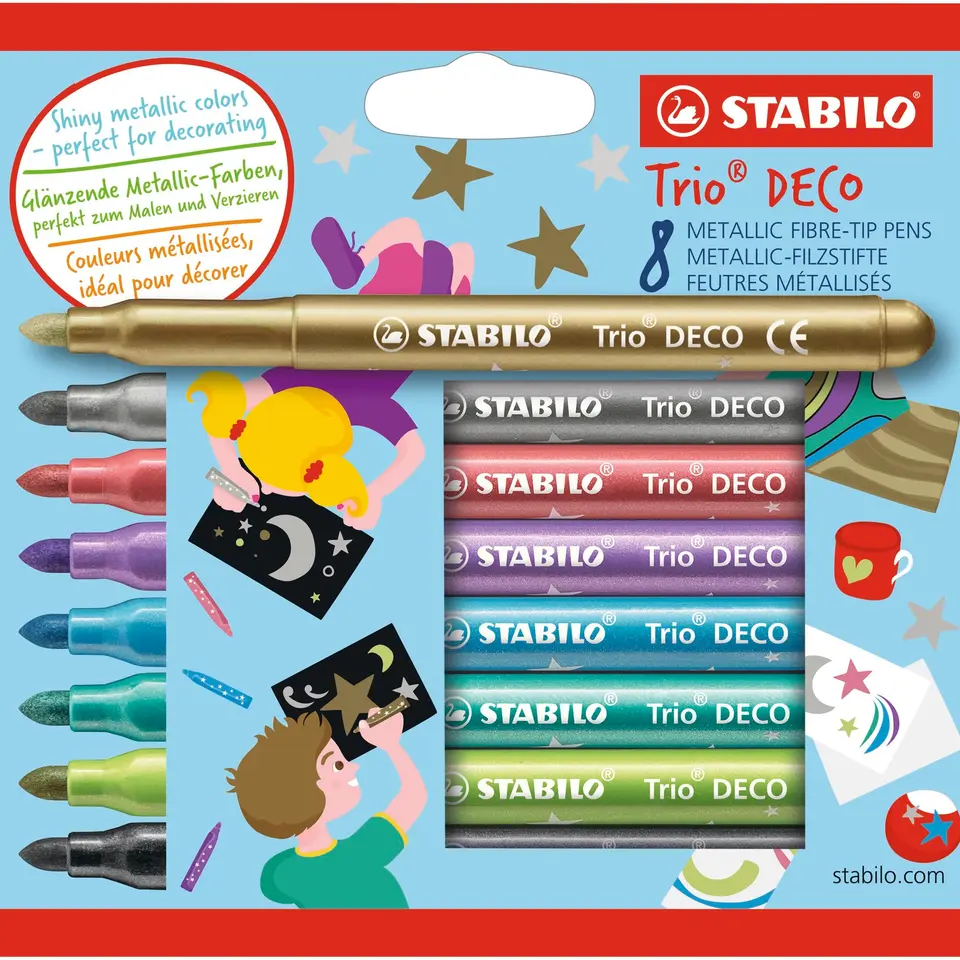 STABILO Metallic-Filzstift mit robuster XL-Spitze - Trio DECO