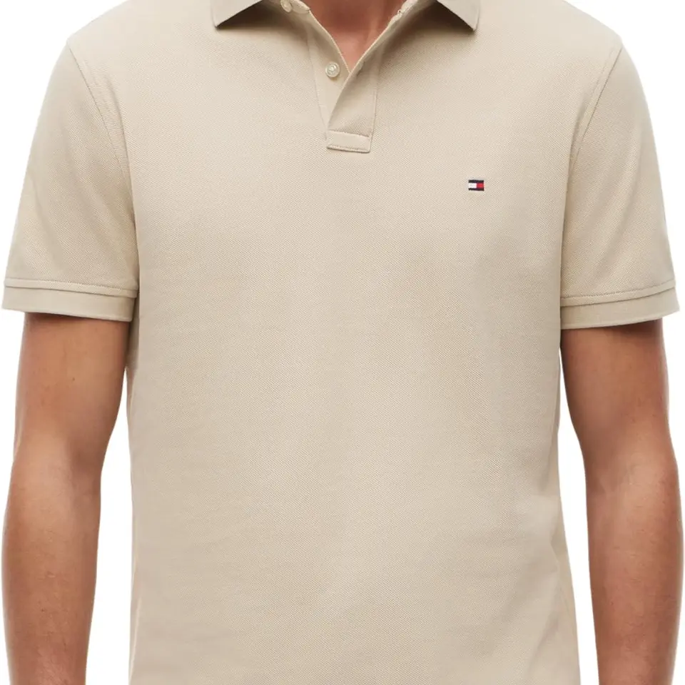 Tommy Hilfiger Herren Poloshirt Kurzarm Regular Fit, Beige (Sandalwood)