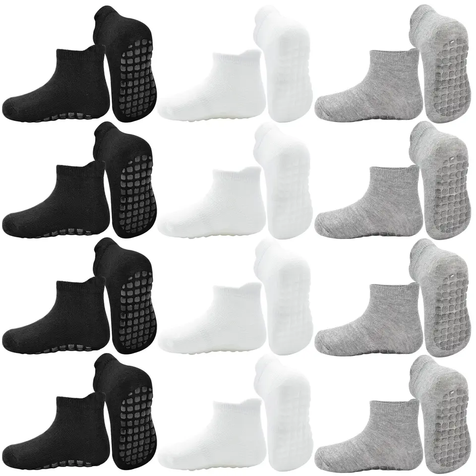 HYCLES 12 Paar Kinder Socken, Bequemlichkeit, Antirutsch, für Jungen und Mädchen, 0-7 Jahre Baby