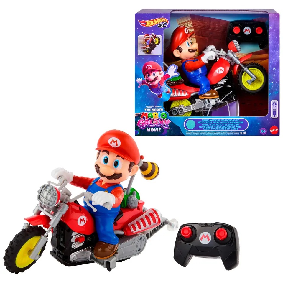 Hot Wheels Mario Wheelie Motocross RC, ferngesteuertes Motorrad