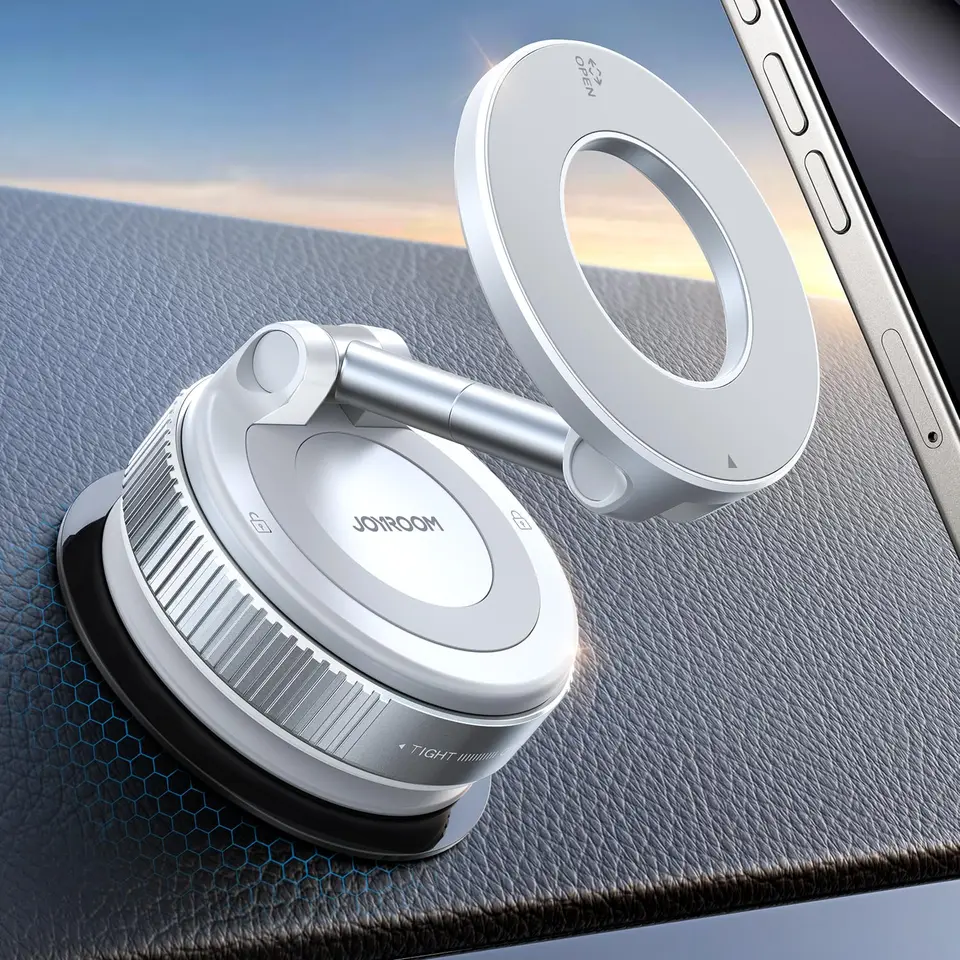 JOYROOM Vakuum Handyhalterung Auto Magnet, Faltbar mit 360° verstellbarem Metallarm, Magnetische Halterung für iPhone 17-12 & MagSafe Hülle