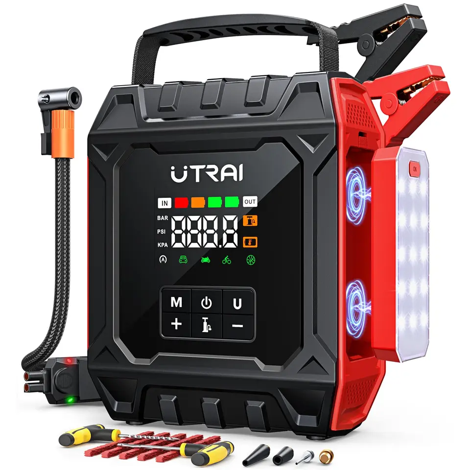 UTRAI 7000A Starthilfe Powerbank für Pkw mit Kompressor, 12V, 160 PSI, mit Magnetlampe und 18-W-Ausgang