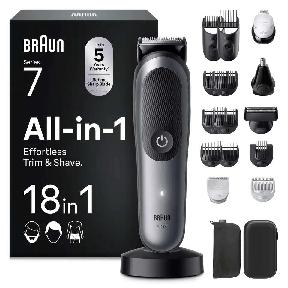 Braun Multigroom Series 7 All-in-One 18-in-1 Trimmer AIO7585 grau