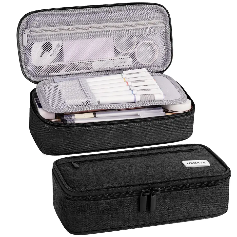 WEMATE Federmäppchen, 5-Fach, Groß, Zipper, Schreibwaren-Organizer