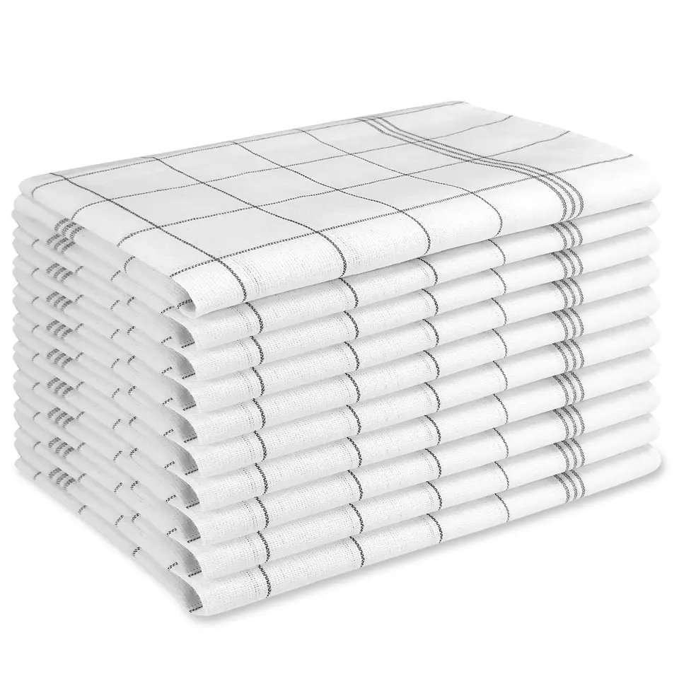 BARBONS Geschirrtücher Baumwolle 50x70 cm Schwarz, 10er Set