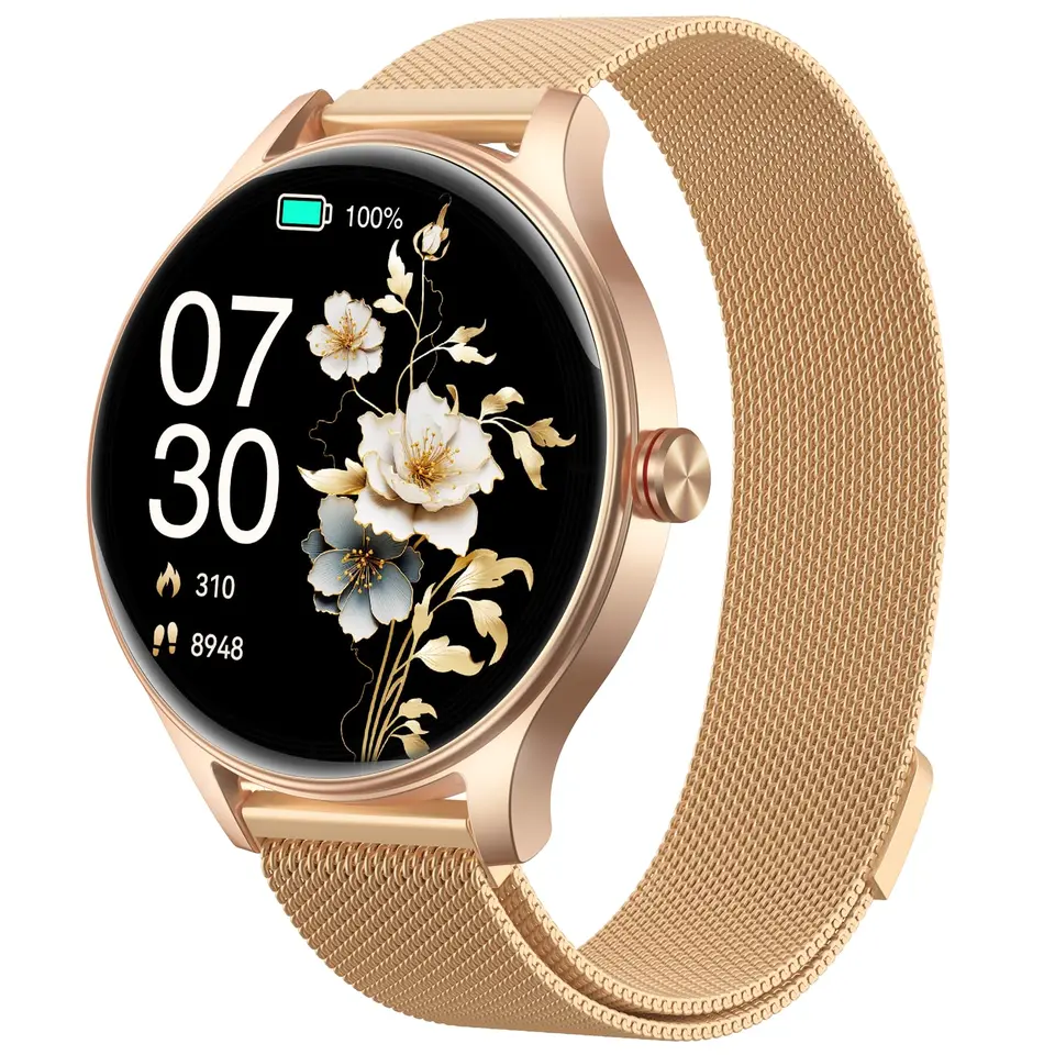 Smartwatch Damen mit 1.57" AMOLED, Herzfrequenz- und Schlafmonitor, 10 Tage Akku, 120+ Sportmodi, 3ATM Wasserdicht für iOS & Android