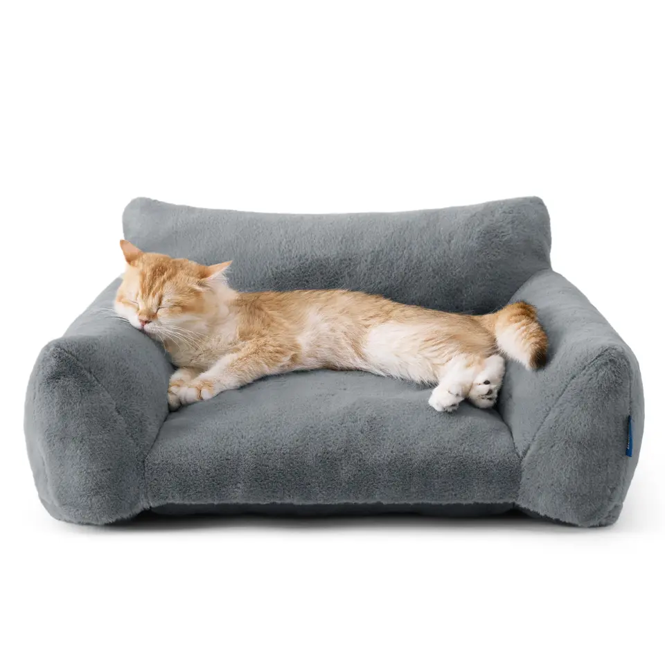 BEDSURE Katzenbett groß Katzensofa, 61x46x25cm, dunkelgrau