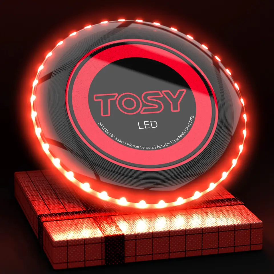 TOSY Flying Disc mit 36 LEDs, wiederaufladbar, wasserdicht, für Kinder & Erwachsene, 175 g, mit RGB LEDs