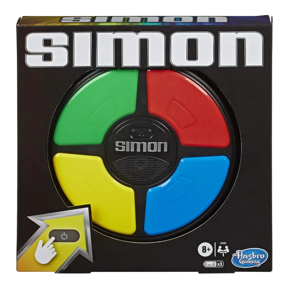 Simon elektronisches Kinderspiel ab 8 Jahre mit Lichtern & Geräuschen, klassisches Hasbro Spiel für unterwegs