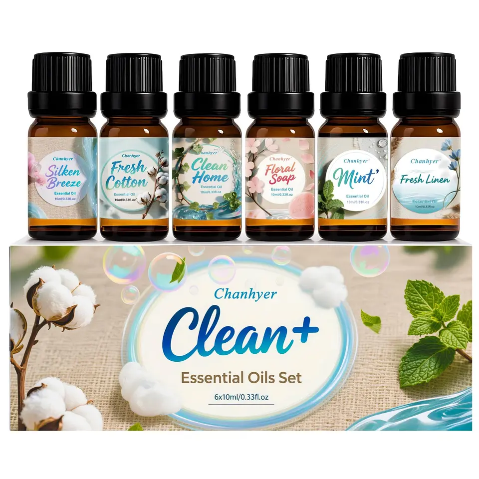 Ätherische Öle Set 6 x 10 ml für Diffuser & Luftbefeuchter