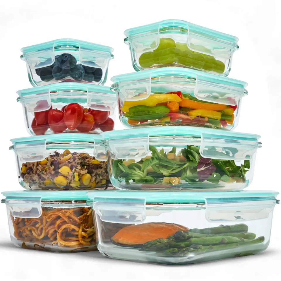 Uandu Glasbehälter mit Deckel 16-teilig – Meal Prep Boxen Glas