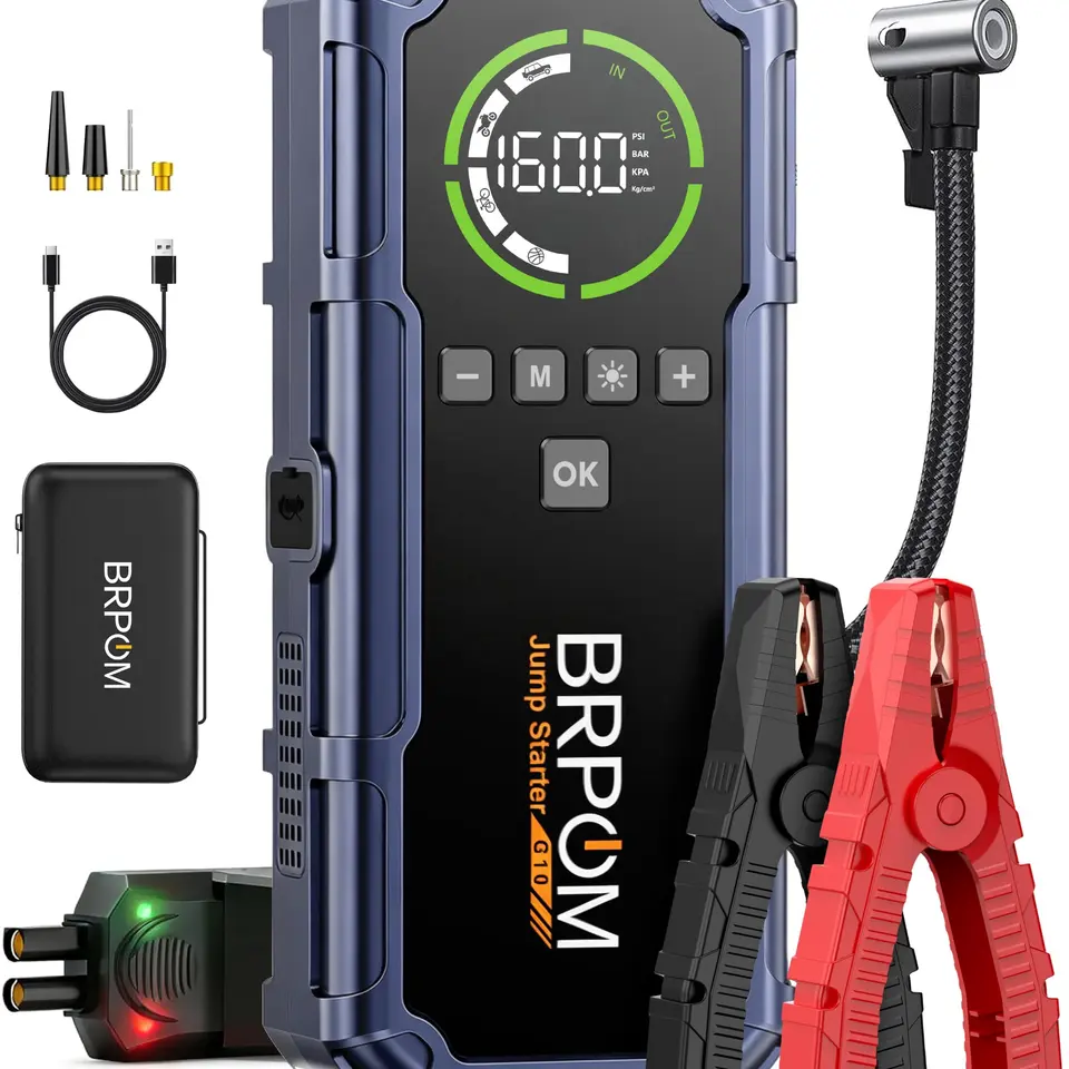 BRPOM 9000A Starthilfe Powerbank mit Luftkompressor 160 PSI