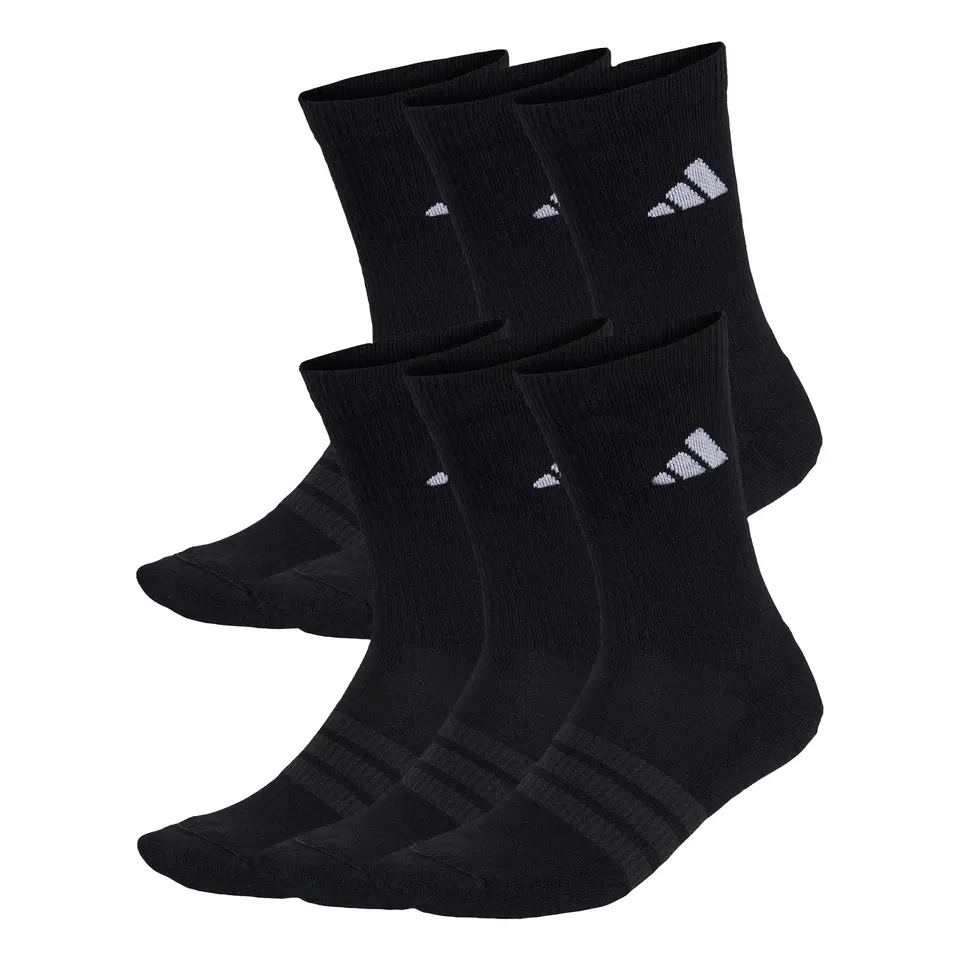 adidas Unisex Crew Socken 6er-Pack, schwarz/weiß, Größe 48-51