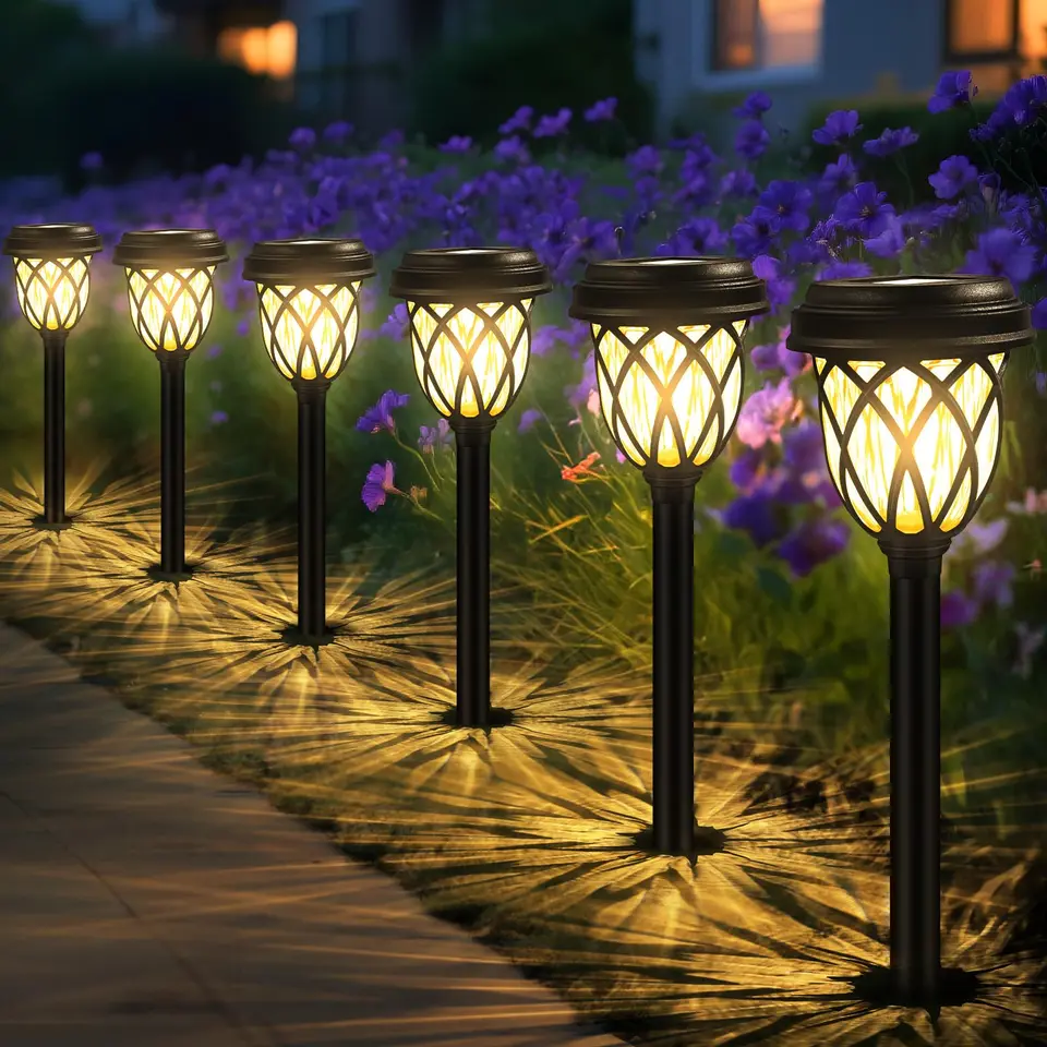 HELESIN Solar-Gartenlampen 6 Stück, IP44 Wasserdicht, außen, warmweiß, für Pool, Wege, Balkon & Hof