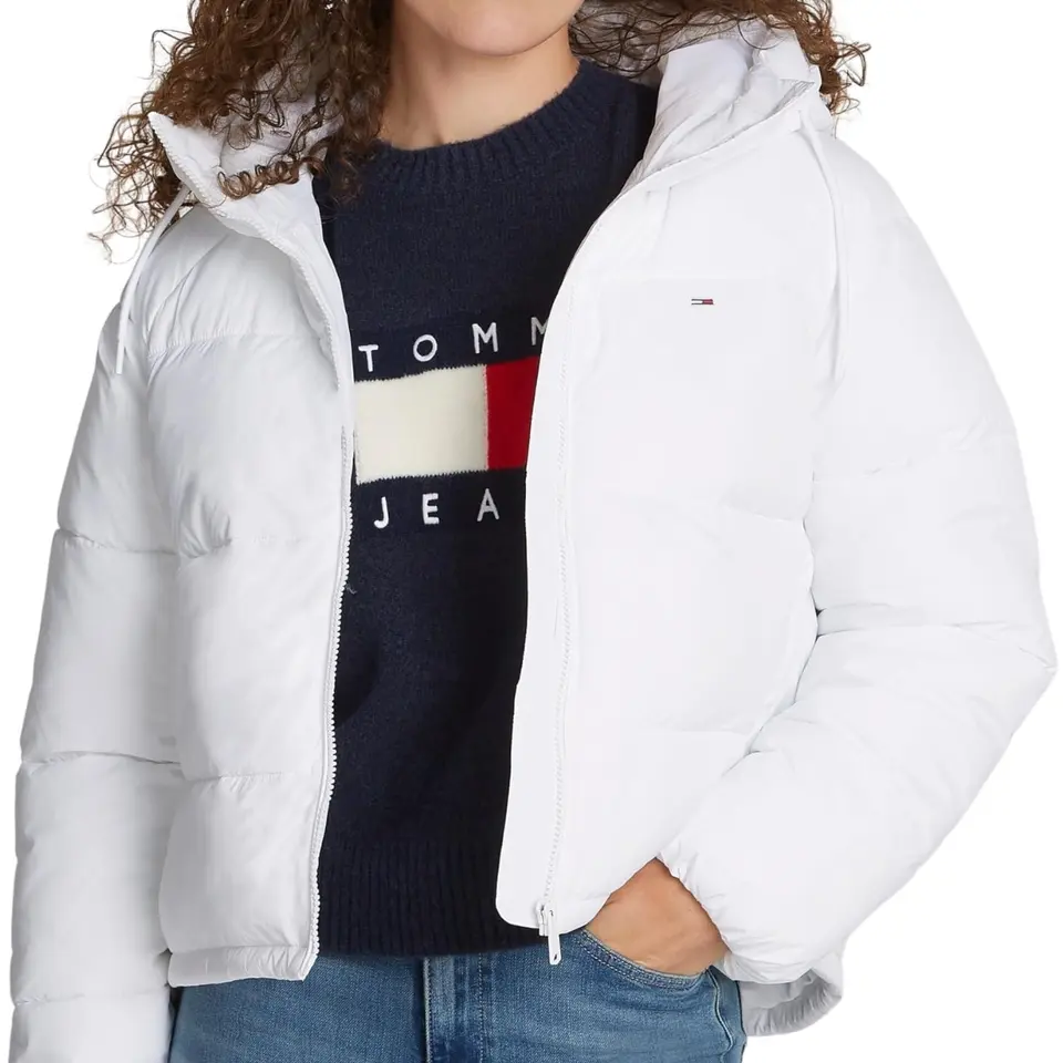 Tommy Jeans Damen Pufferjacke Warm, Weiß (White), XL