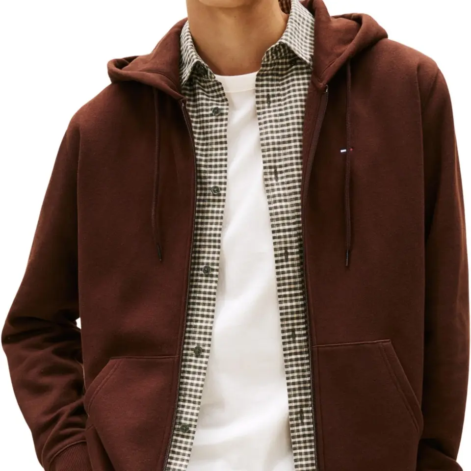 Tommy Jeans Herren Hoodie mit Reißverschluss & Kapuze, Braun, XS