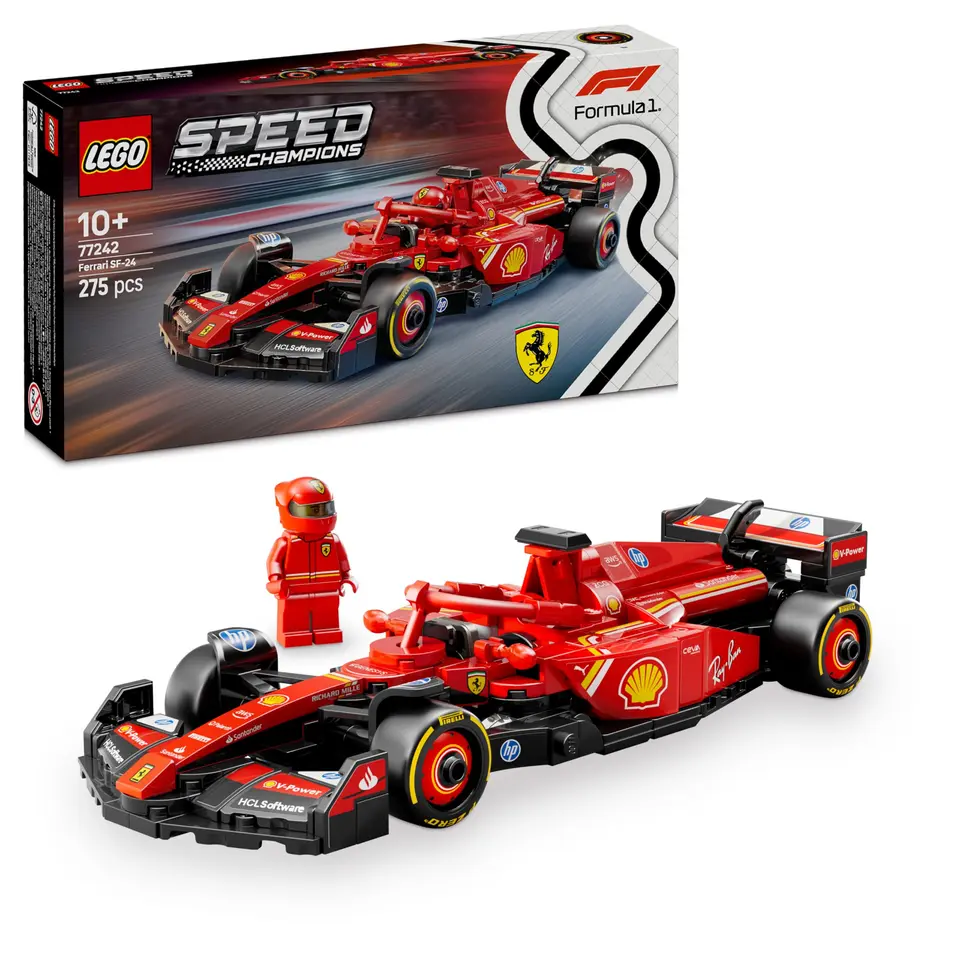 LEGO Speed Champions Ferrari SF-24 F1 Rennauto - Modellauto Set mit Fahrer - Spielzeug mit 1 Minifigur - Geschenk für Kinder