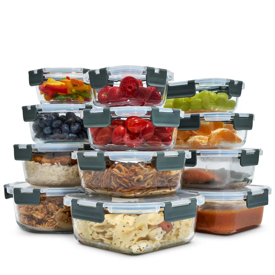 uandu Glasbehälter mit Deckel 24-tlg. – Meal Prep Boxen aus Glas