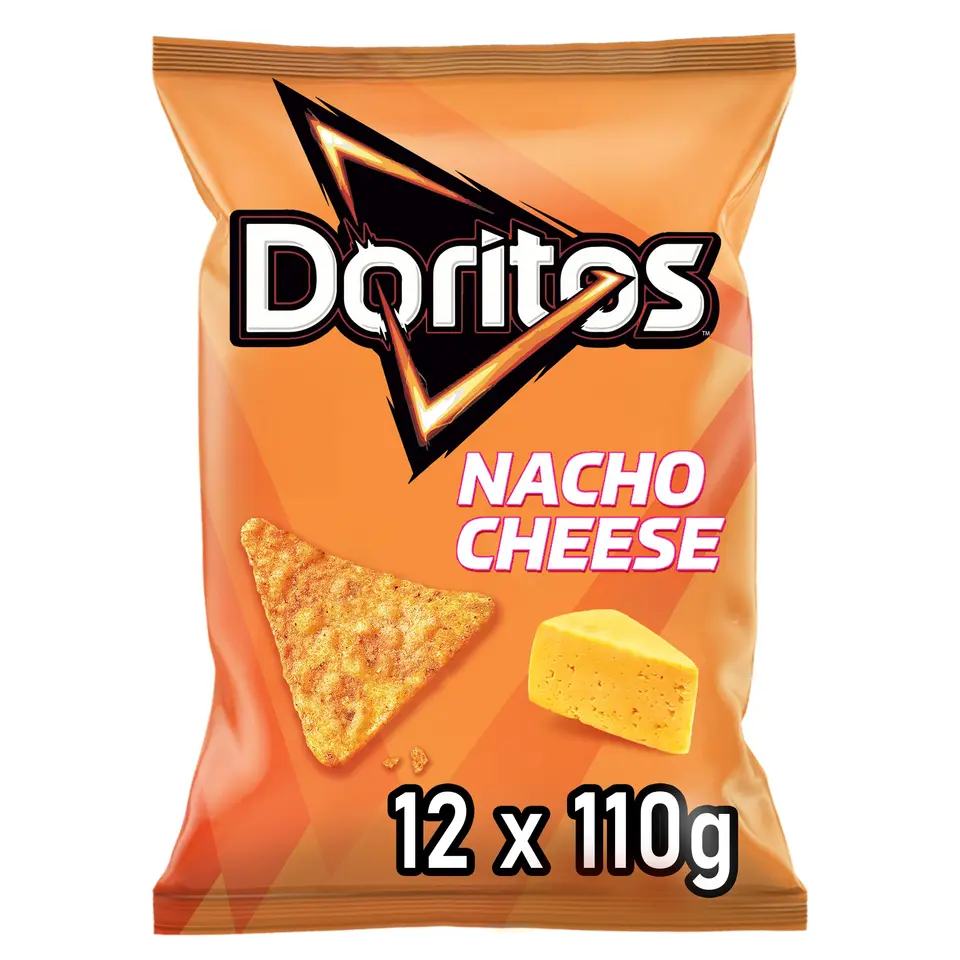 Doritos Nacho Cheese -Tortilla Nachos mit Käse Geschmack - Herzhafter Snack aus Mais (12 x 110g)