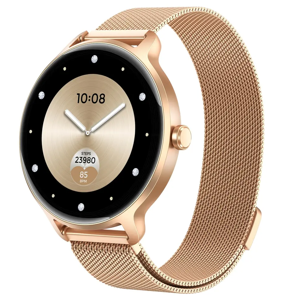 Smartwatch Damen mit 1.27" AMOLED, Fitnessuhr, Pulsmesser, Schlafmonitor, Schrittzähler, 120+ Sportmodi, IP68 Wasserdicht & Telefonfunktion