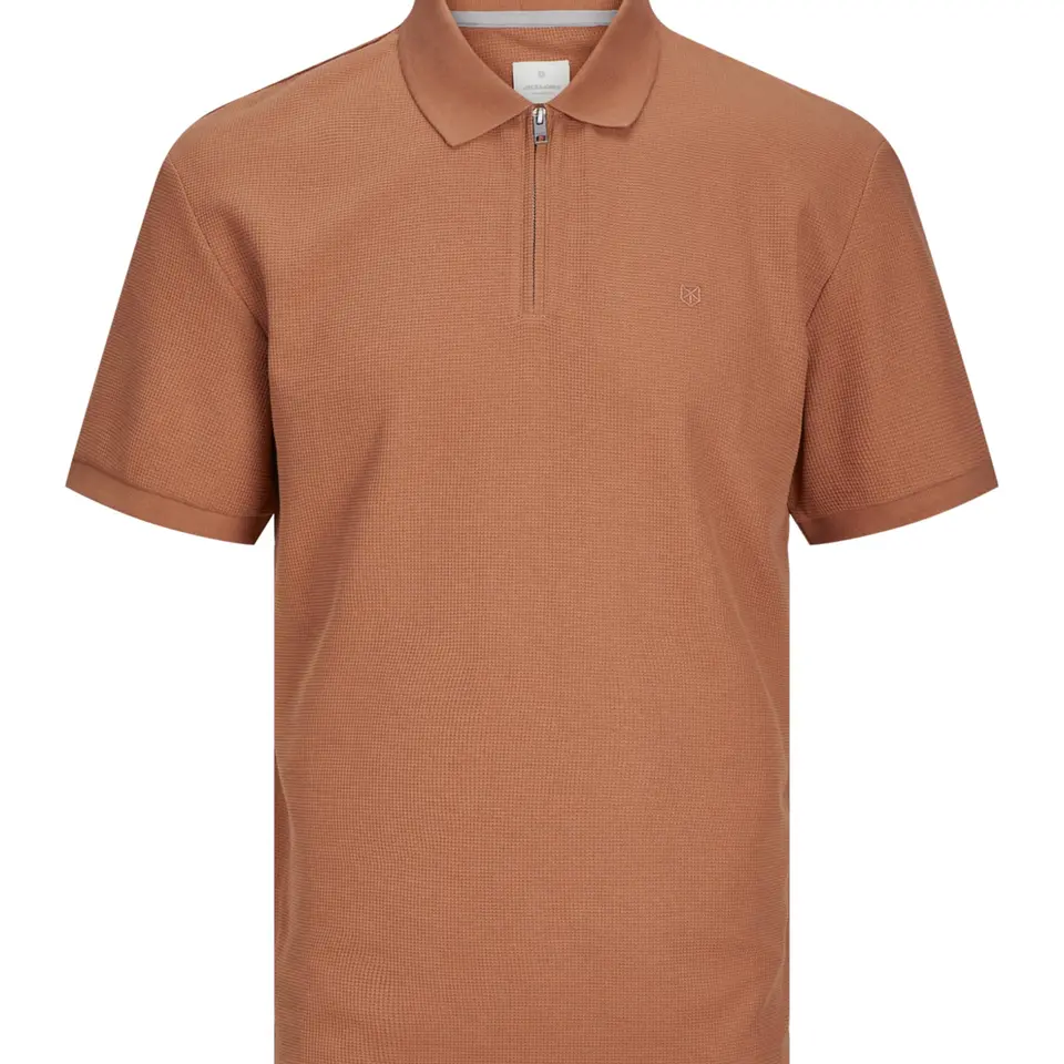 JACK & JONES Herren Poloshirt JPRCCJOHNNY Half Zip SS Polo Sunburn