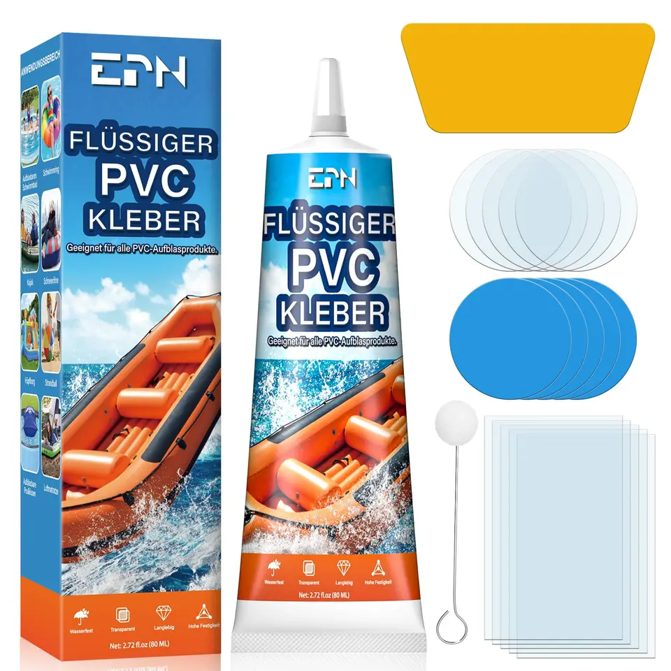 EPN Pool Reparaturset, wasserdicht, für Luftmatratzen, Schwimmringe, Zelte, Hüpfburgen, Whirlpools, Spielzeug, Schlauchboote, Kajaks