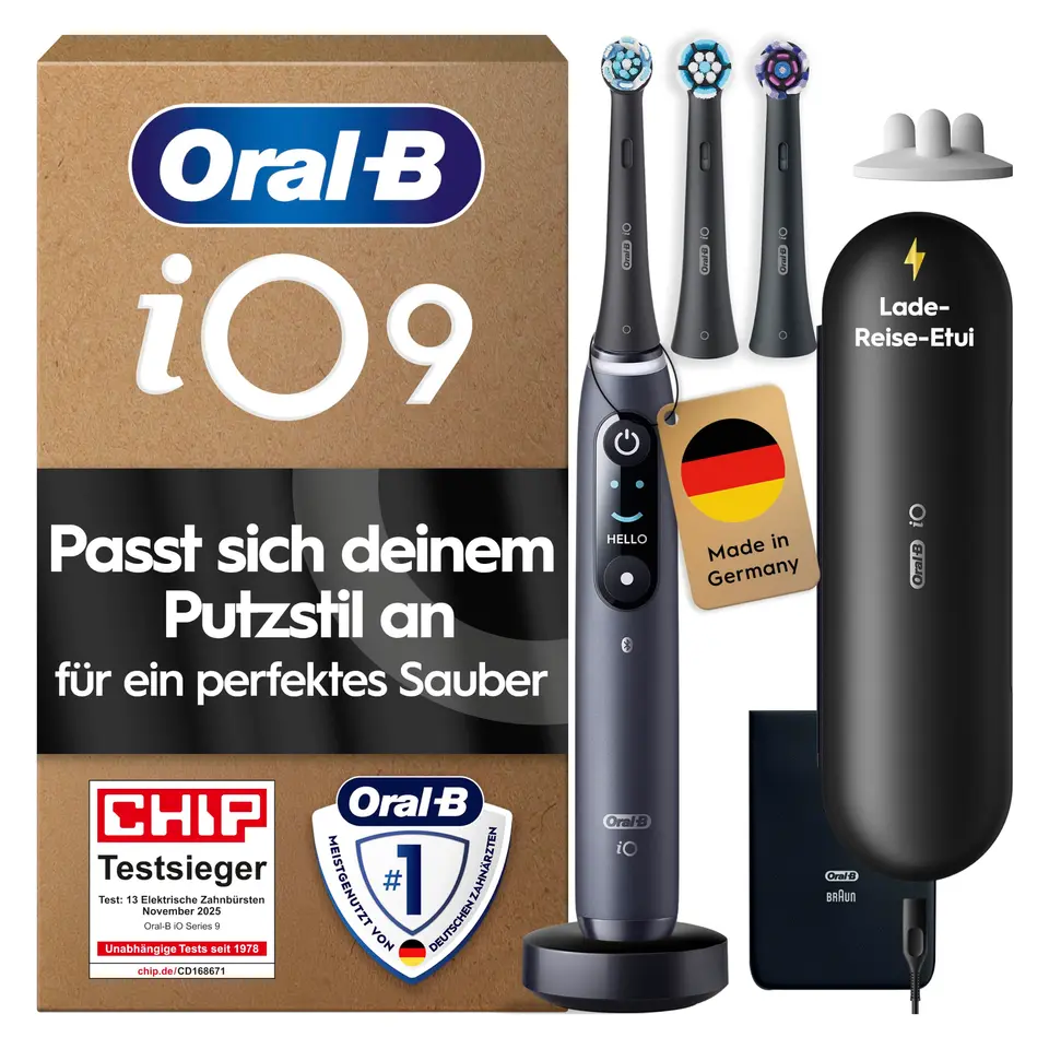 Oral-B iO Zahnbürste mit runden Bürstenkopf und individuell angetriebenen Borsten