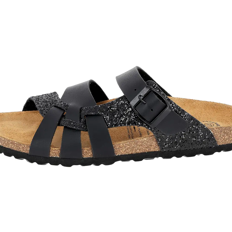 Lico Damen Bioline Gleam Pantoletten, Schwarz, 42 EU