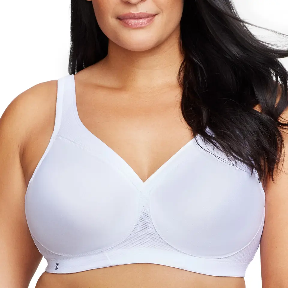 Glamorise Damen Sports-BH, Weiß