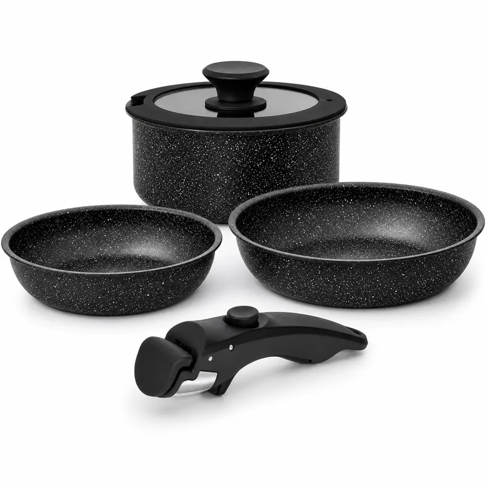 MICHELANGELO Topf- und Pfannenset, 5-teilig, Antihaft, Schwarz