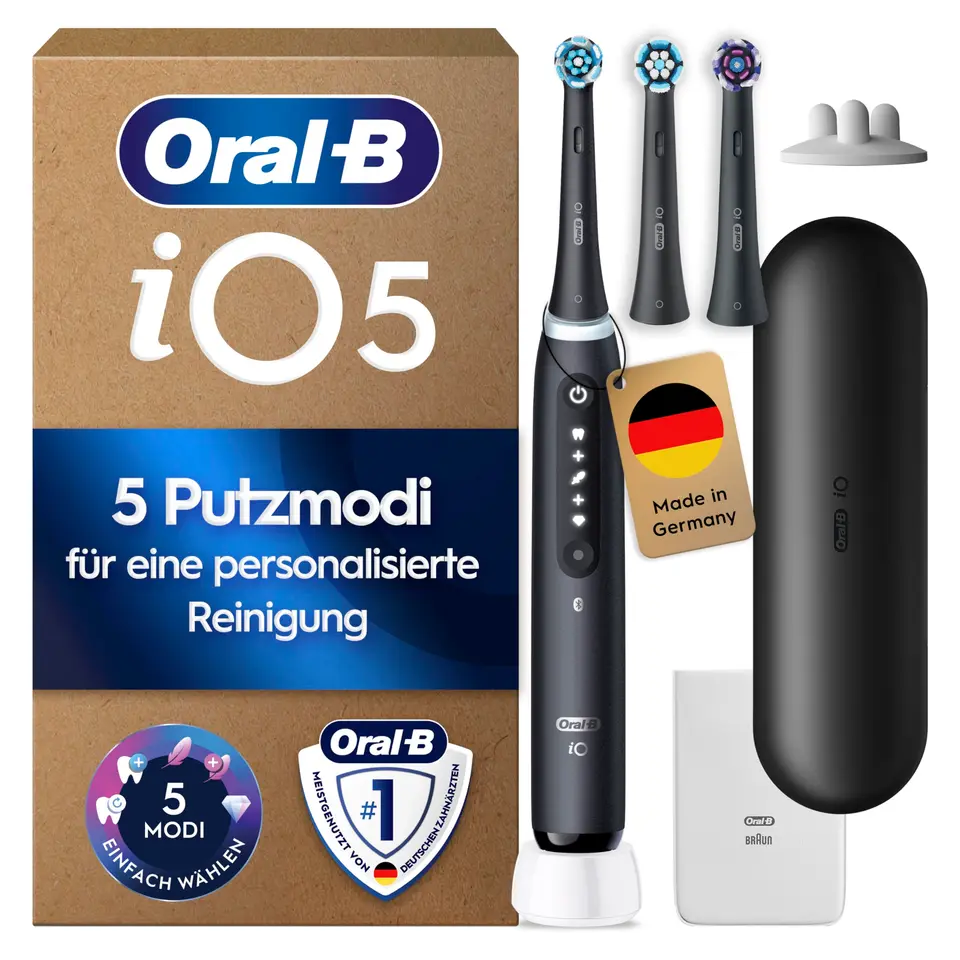 Oral-B iO Series 5 Elektrische Zahnbürste, Schwarz