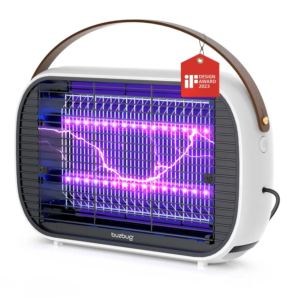 Buzbug LED Insektenvernichter elektrisch Innen, Mückenlampe mit langlebiger LED bis 50.000 Std., Dual-Band, Fliegenfalle, Insektenlampe, MA015B
