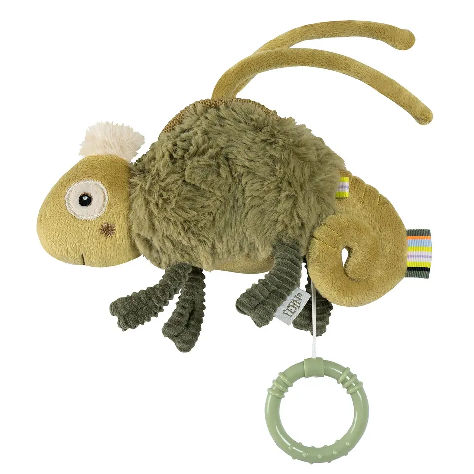 Fehn Mini-Spieluhr Chamäleon – Kuscheltier & Einschlafhilfe für Babys