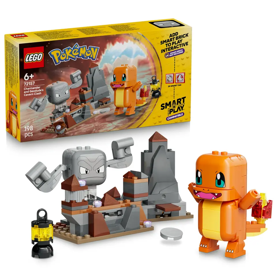LEGO Pokémon SMART Play: Glumandas & Kleinsteins Höhlenduell – interaktives Set mit 2 SMART Tags & Pokémon Figuren, Geschenk für Kinder ab 6 J.
