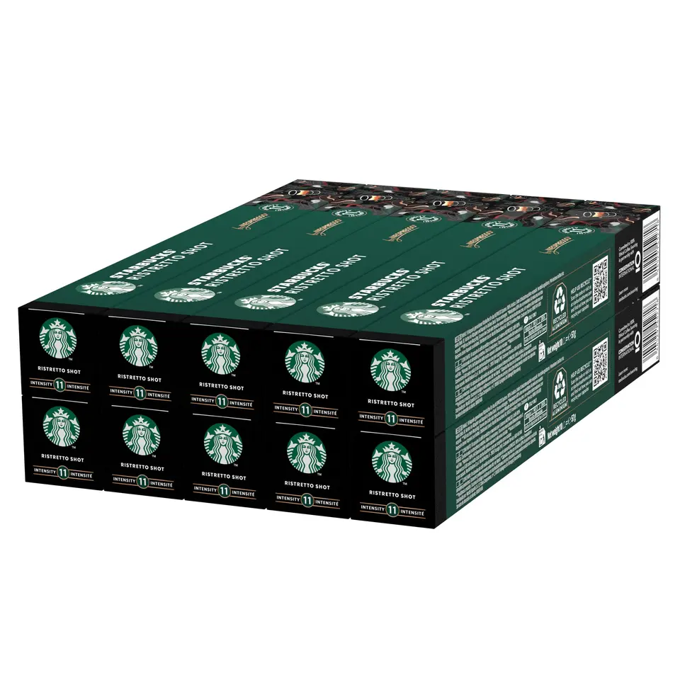 STARBUCKS Ristretto Shot Kaffeekapseln, Dunkle Röstung, 10 x 10 Stück (100 Kapseln)