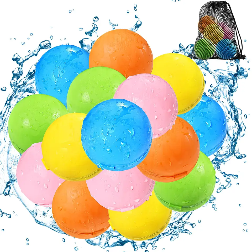 Wiederverwendbare Wasserbomben, schnell befüllbar, Sommer Outdoor Spielzeug für Kinder & Erwachsene, Garten, Pool, Strand & Party (15)