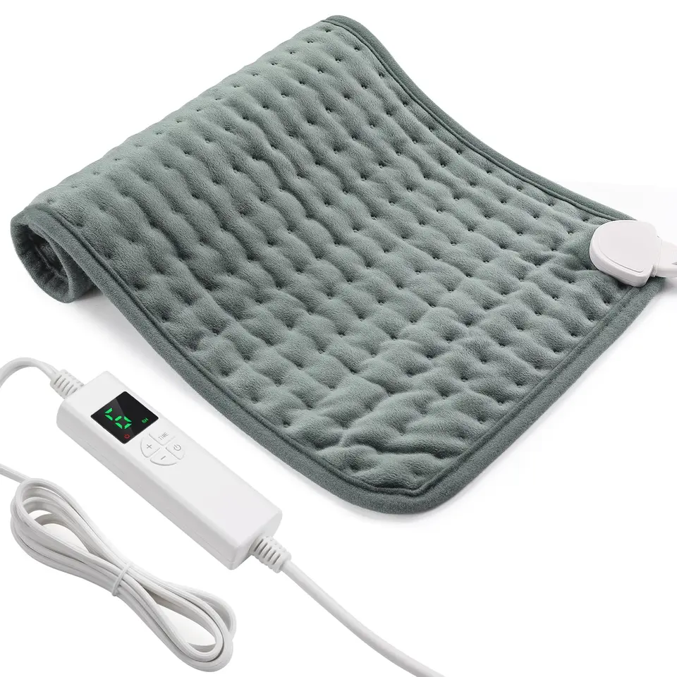 OneAmg Heizkissen 30x60cm mit 6 Heizstufen, 4h Timer, Grau