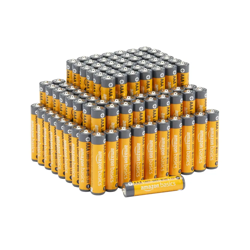 Amazon Basics AAA-Alkali-Batterien, 1,5 V, 10 Jahre lagerfähig, 100 Stück