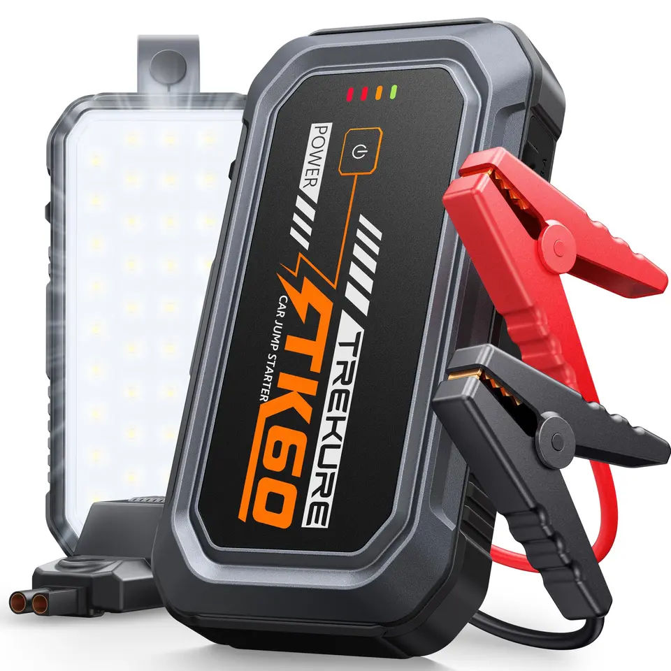 TREKURE Starthilfe Powerbank für PKW 7000A, 4-in-1 LED Licht, geeignet für Benzin bis 9L und Diesel bis 6,5L