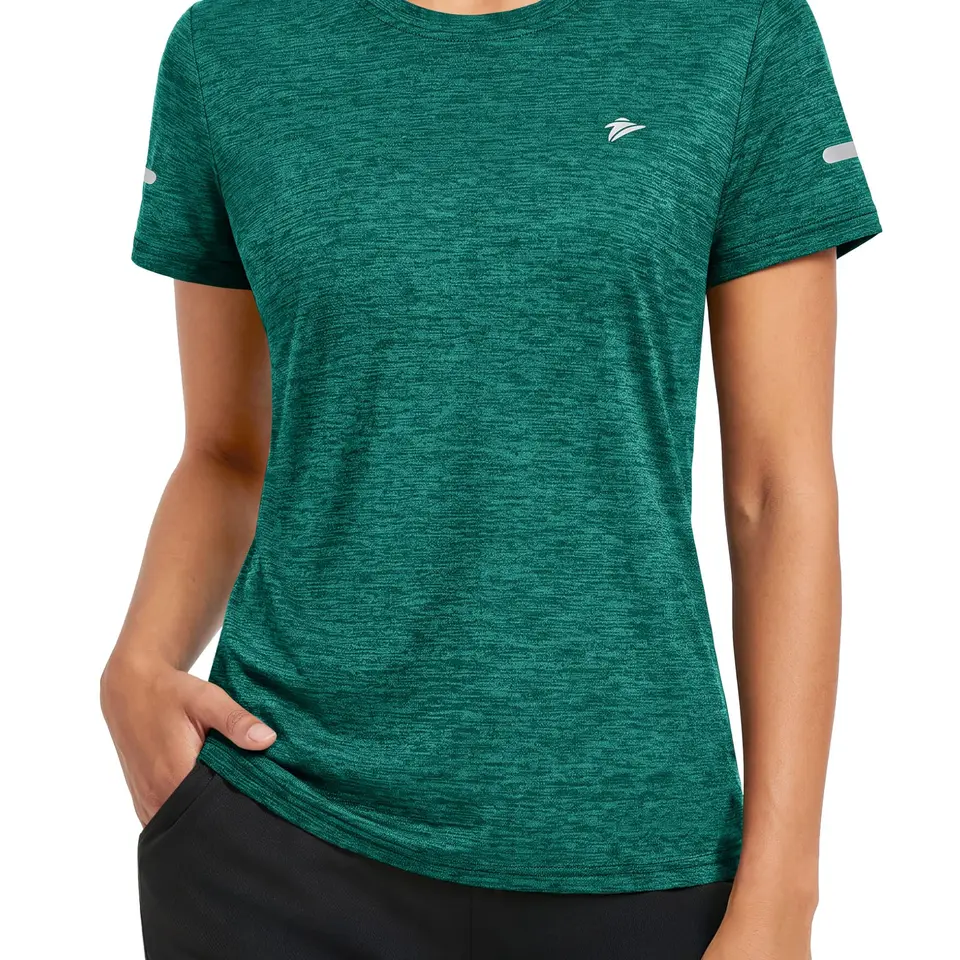 KEFITEVD Damen Golf Shirt, Leicht, Dünn, Schnell Trocknend, Rundhals