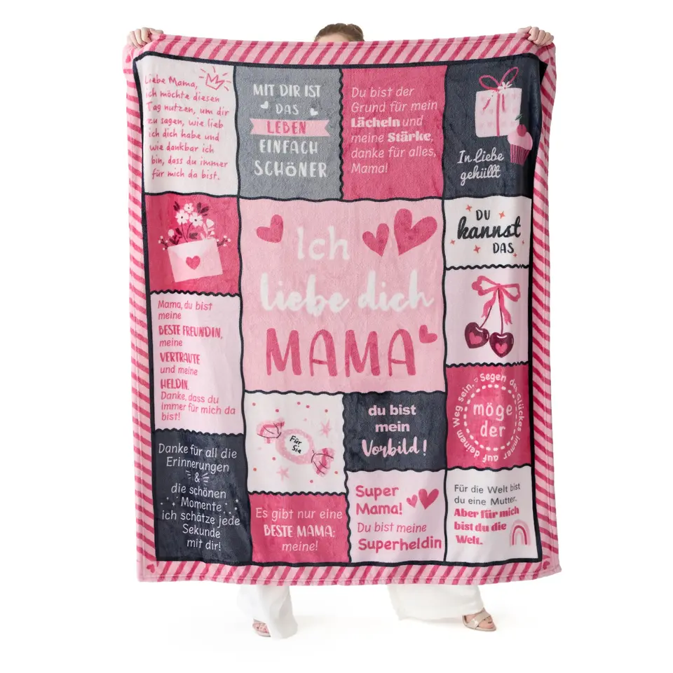 BEDSURE Kuscheldecke Hellrosa 130x150cm, Geschenke & Deko Patchwork