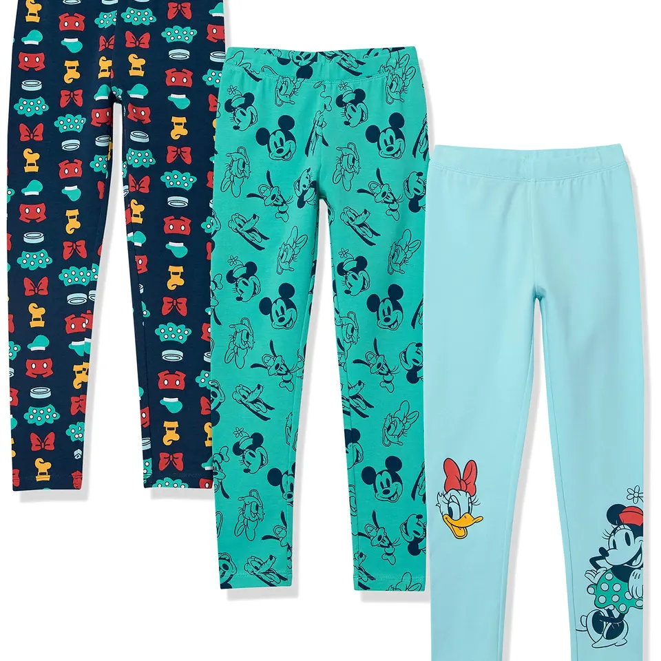 Amazon Essentials Disney | Marvel | Star Wars | Frozen | Princess Mädchen Leggings, 3er-Pack, Mickey & Freunde, 11-12 Jahre