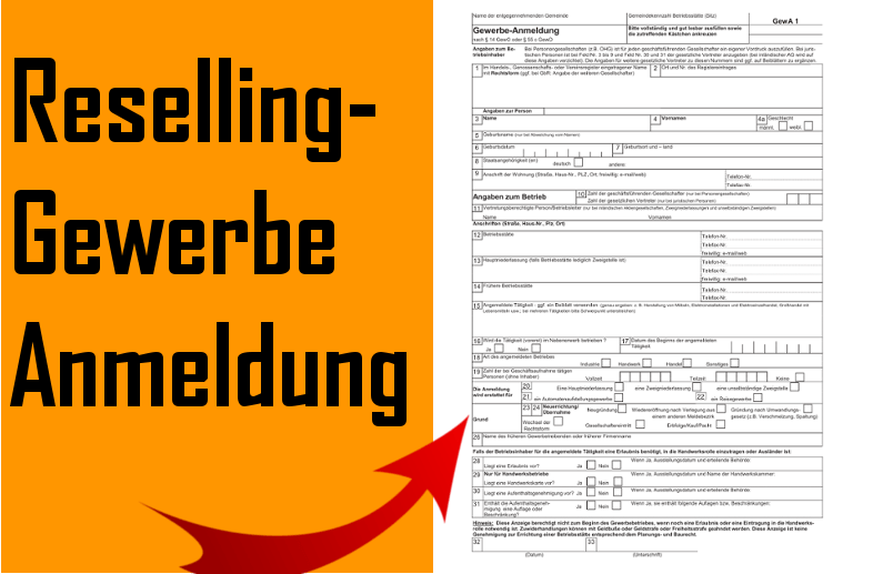 Reselling Gewerbe anmelden Schritt-für-Schritt